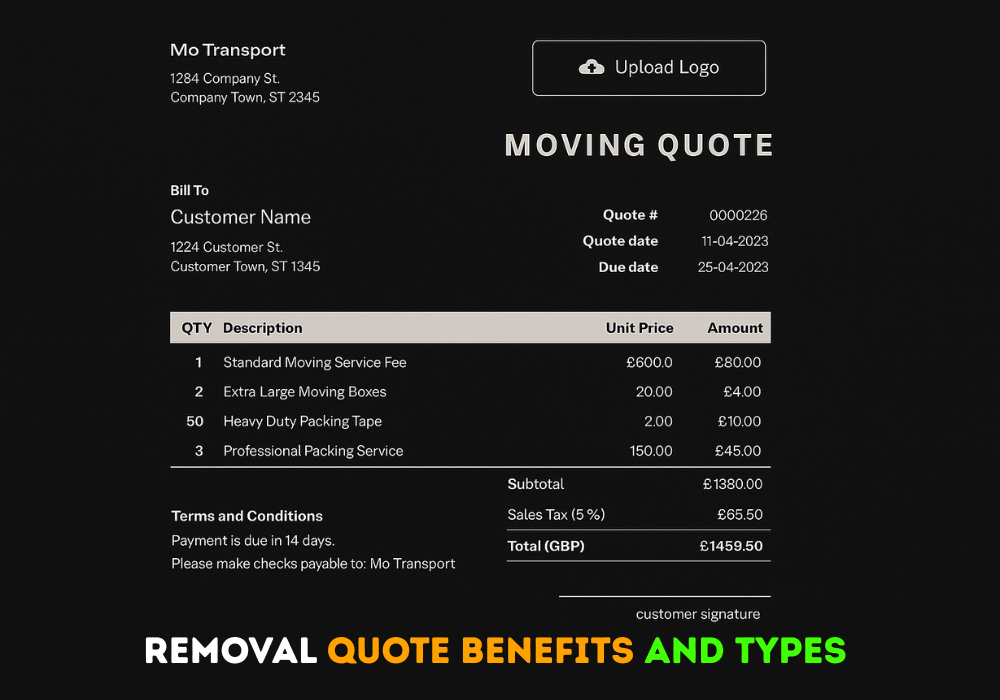 removal quote benefits and types and moving services